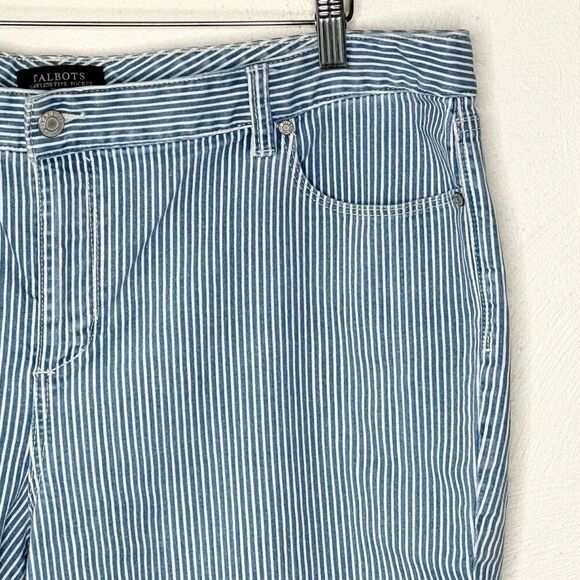 Talbots Flawless Five Picket Slim Ankle Blue White Stripe Jeans - Women’s US 20W - Picture 3 of 9